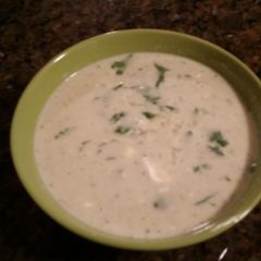 A picture of Cream of jalapeño soup.