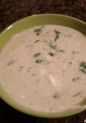A picture of Cream of jalapeño soup.