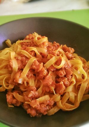 A picture of Sausage meat Tagliatelle.