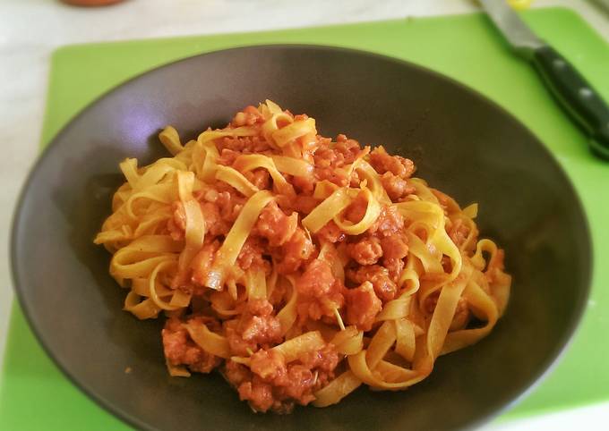 Recipe of Homemade Sausage meat Tagliatelle