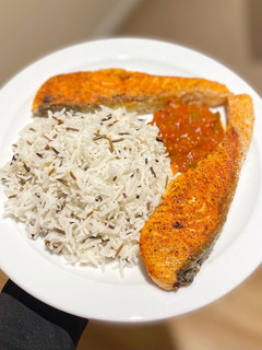 A picture of Pan grilled salmon.