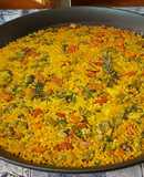 Paella arroz integral con verduras