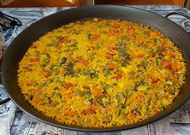 Paella arroz integral con verduras