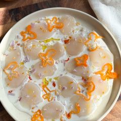 A picture of Asian Inspired Scallop Crudo.