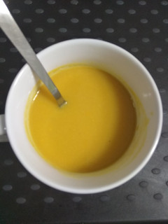 Una foto de Crema de zanahoria y garbanzos al curry