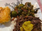 A picture of caramelized brussels sprouts
