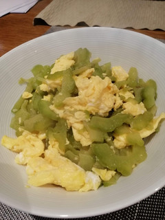 A picture of Bitter Melon with Egg.