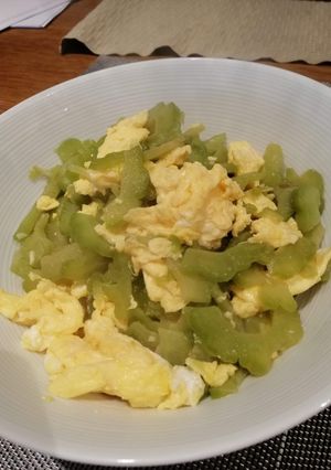 A picture of Bitter Melon with Egg.