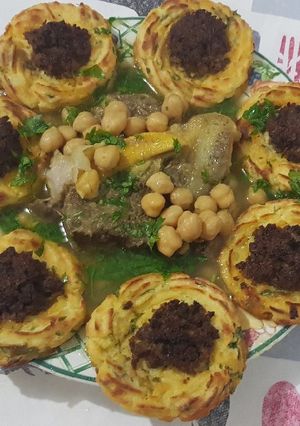 صورة لوصفة اعشاش البطاطا المحشية باللحم