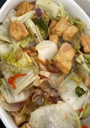 Foto resep Tumis sawi putih & tahu