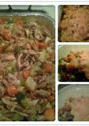 A picture of YMUSTUHATE my Chicken PotPie.