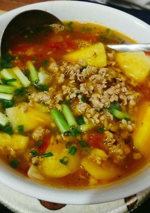 Hình của món Canh chua thịt bằm.