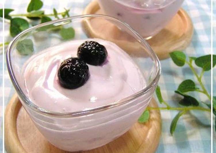 Simple Way to Prepare Ultimate Fluffy Mousse Blueberry Yogurt