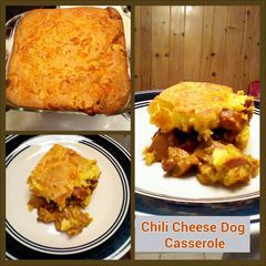 A picture of Chili Cheese Dog Casserole ( Taste of Home Kid Cookbook ).