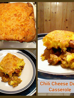A picture of Chili Cheese Dog Casserole ( Taste of Home Kid Cookbook ).