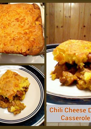 A picture of Chili Cheese Dog Casserole ( Taste of Home Kid Cookbook ).