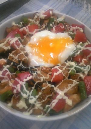 A picture of Soft-Poached Egg Yakitori Bowl.