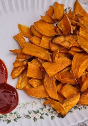 Hình của món Khoai tây/khoai lang nướng,ít dầu, healthy.