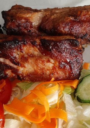 Una foto de Costillas BBQ en freidora de aire