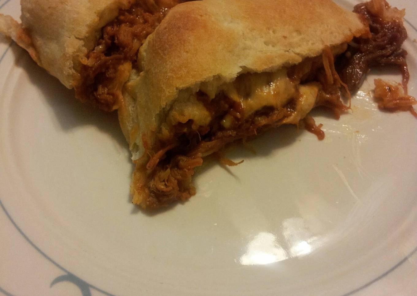 Montgomery Inn pulled pork crescent rolls