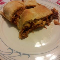 Montgomery Inn pulled pork crescent rolls A picture of Montgomery Inn pulled pork crescent rolls.