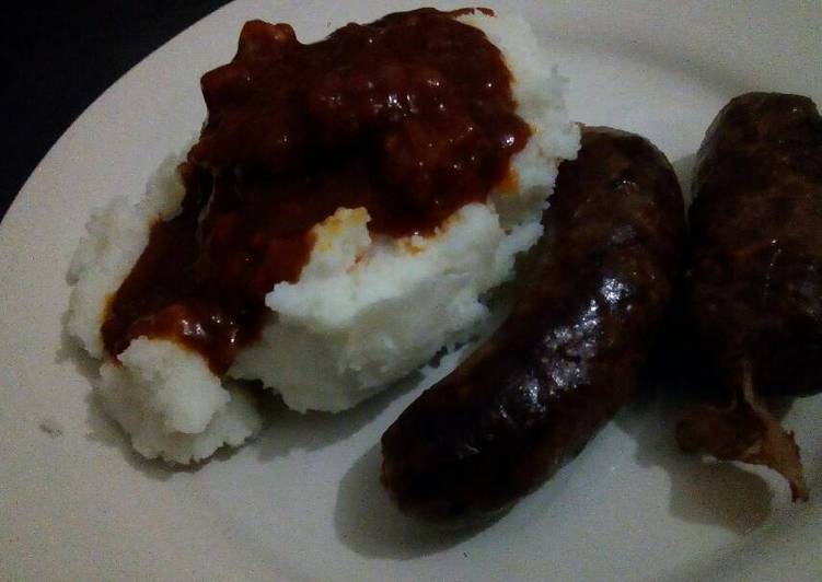 Pap and Beef Sausages