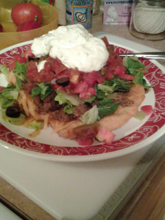 A picture of Fry bread tacos.