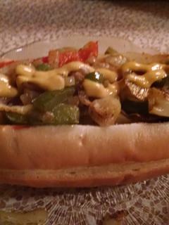 A picture of Roosters Italian sausage/ Cheddar cheese.