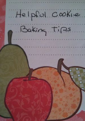 A picture of Helpful cookie baking tips.