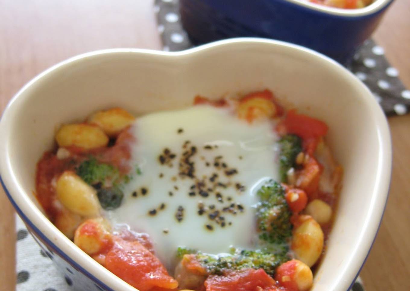 Broccoli and Soy Bean Egg Cocotte