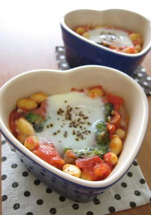 A picture of Broccoli and Soy Bean Egg Cocotte.