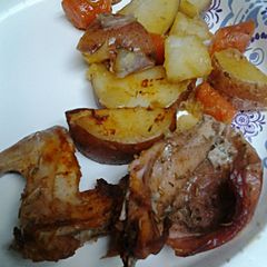 A picture of Roasted Rabbit with Roots.