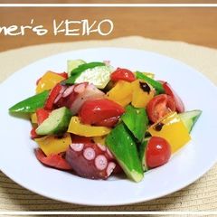 A picture of [Farmhouse Recipe] Colorful Vegetables with Marinated Octopus.