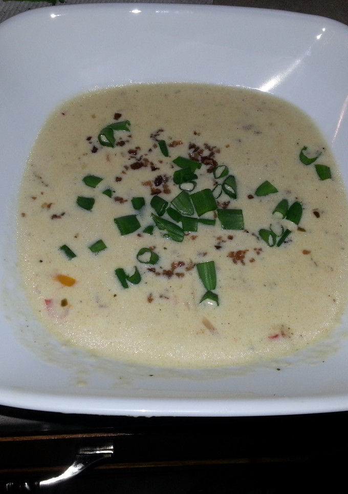 A picture of Home made Cheesy Corn Chowder.