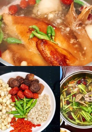 Hình của món Gà tiềm ớt xiêm xanh.
