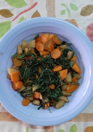 Foto resep Tumis Kangkung (feat. Wortel & Kentang)