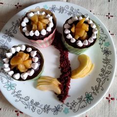 A picture of Cupcakes filled with Apple pie.