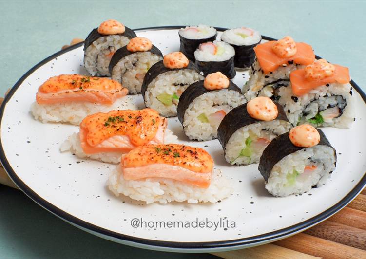 Bagaimana Menyiapkan Sushi homemade | Cara masak beras sushi #homemadebylita, Enak