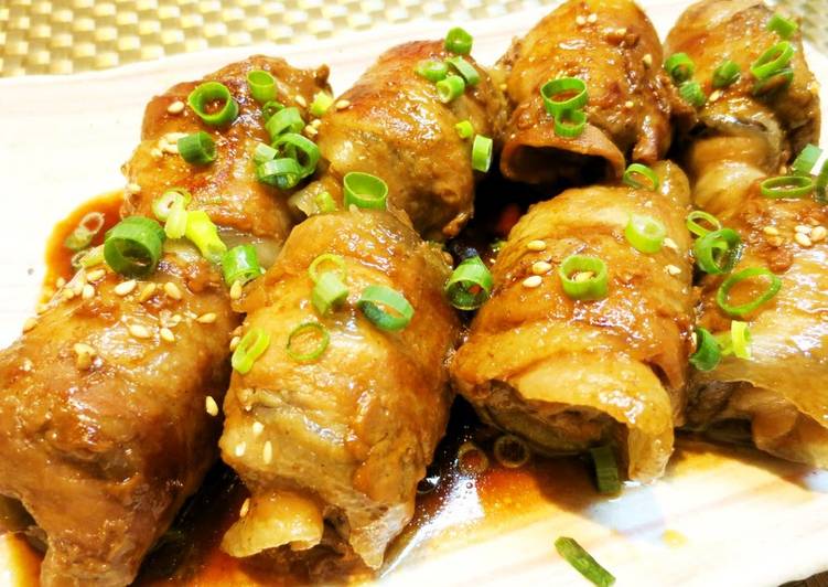 Recipe of Favorite Pork and Eggplant Layered Roll-ups
