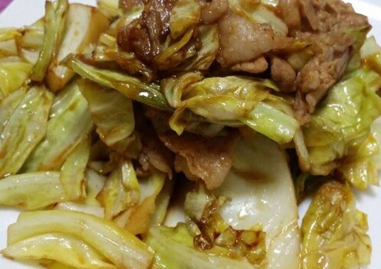 How to Prepare Homemade Super Easy Pork &amp; Cabbage Stir-Fry with Lemony Soy Sauce