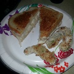 A picture of Grilled turkey and havarti sandwiches with garlic mayo.