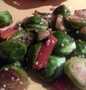 Easy Steps to Make Brussels Sprouts sauteed with garlic and red bell pepper which So Delicious