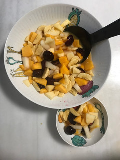 Una foto de Macedonia de frutas