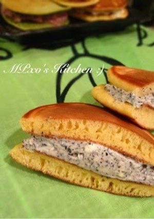 A picture of Seriously Delicious! Sesame Cream Cheese Dorayaki.