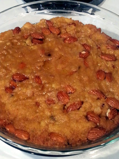 A picture of Almond cookie crumble pie.