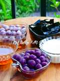 Purple Sweet Potato and Grass Jelly Dessert