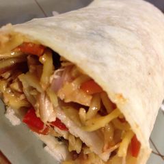 A picture of Peanut Teriyaki Chicken Wraps.