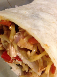 A picture of Peanut Teriyaki Chicken Wraps.