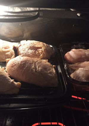 A picture of KC's Oven Fried Lemon Pepper Chicken.