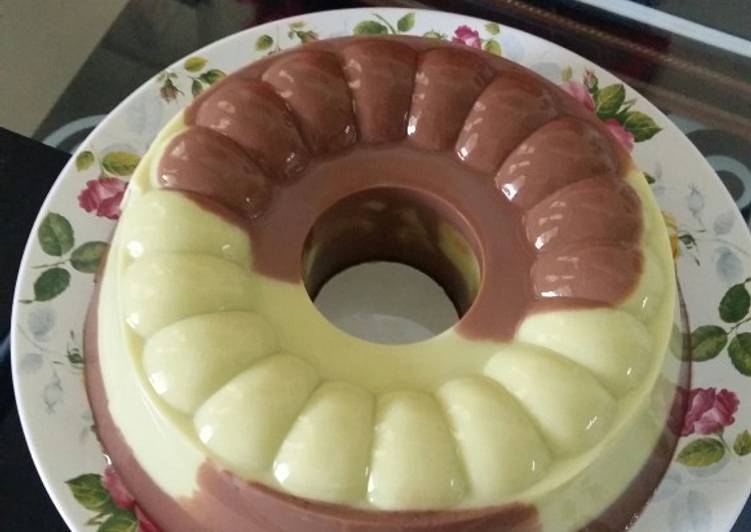 Langkah memasak Puding avokad coklat zebra Enyakk dan Bergizi👍👍 enak